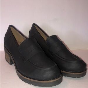 Lane Bryant Vegan Leather Block Dream Cloud Distressed Lug Sole Loafer